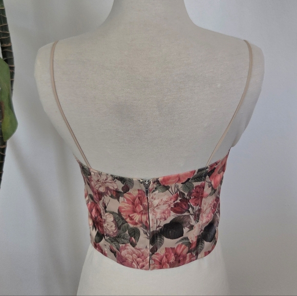 Cotton Candy LA Floral Lace-up Bustier Corset Crop Top Coquette Girl Milkmaid - Picture 7 of 16